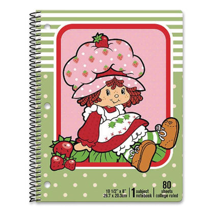Inkology® Licensed Spiral Notebook, Randomly Assorted Strawberry Shortcake Cover Designs, Medium/College Rule, (80) 10.5 x 8 Sheets (INK4706912PDQ)