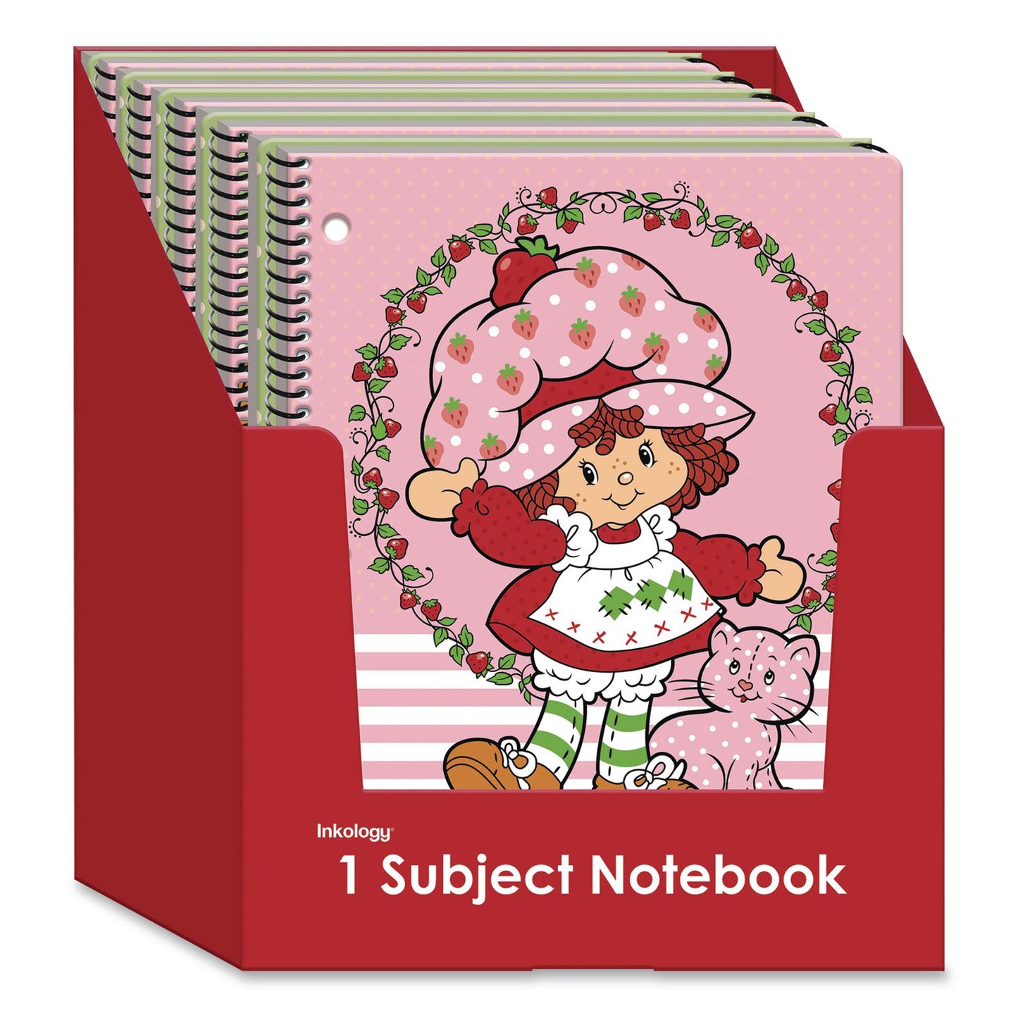 Inkology® Licensed Spiral Notebook, Randomly Assorted Strawberry Shortcake Cover Designs, Medium/College Rule, (80) 10.5 x 8 Sheets (INK4706912PDQ)
