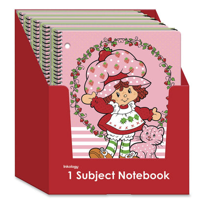 Inkology® Licensed Spiral Notebook, Randomly Assorted Strawberry Shortcake Cover Designs, Medium/College Rule, (80) 10.5 x 8 Sheets (INK4706912PDQ)
