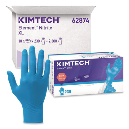 Kimtech™ Element Nitrile Exam Gloves, Powder-Free, AQL 1.5, X-Large, 3.2 mil Thick, 9.3" Long, Blue, 230/Box, 10 Boxes/Carton (ANS62874)