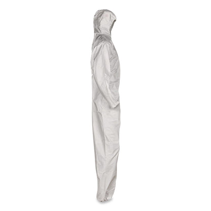 KleenGuard™ A35 Liquid and Particle Protection Coveralls, Zipper Front, Hooded, Elastic Wrists and Ankles, 3X-Large, White, 25/Carton (ANS38942)