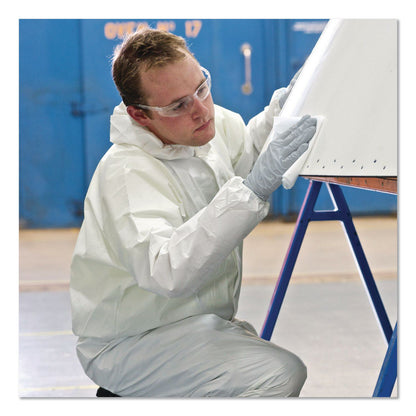 KleenGuard™ A35 Liquid and Particle Protection Coveralls, Zipper Front, Hooded, Elastic Wrists and Ankles, 3X-Large, White, 25/Carton (ANS38942)