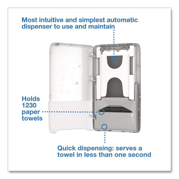 Tork® PeakServe Automatic Continuous Paper Hand Towel Dispenser, 14.47 x 4.04 x 25.15, White (TRK552540)