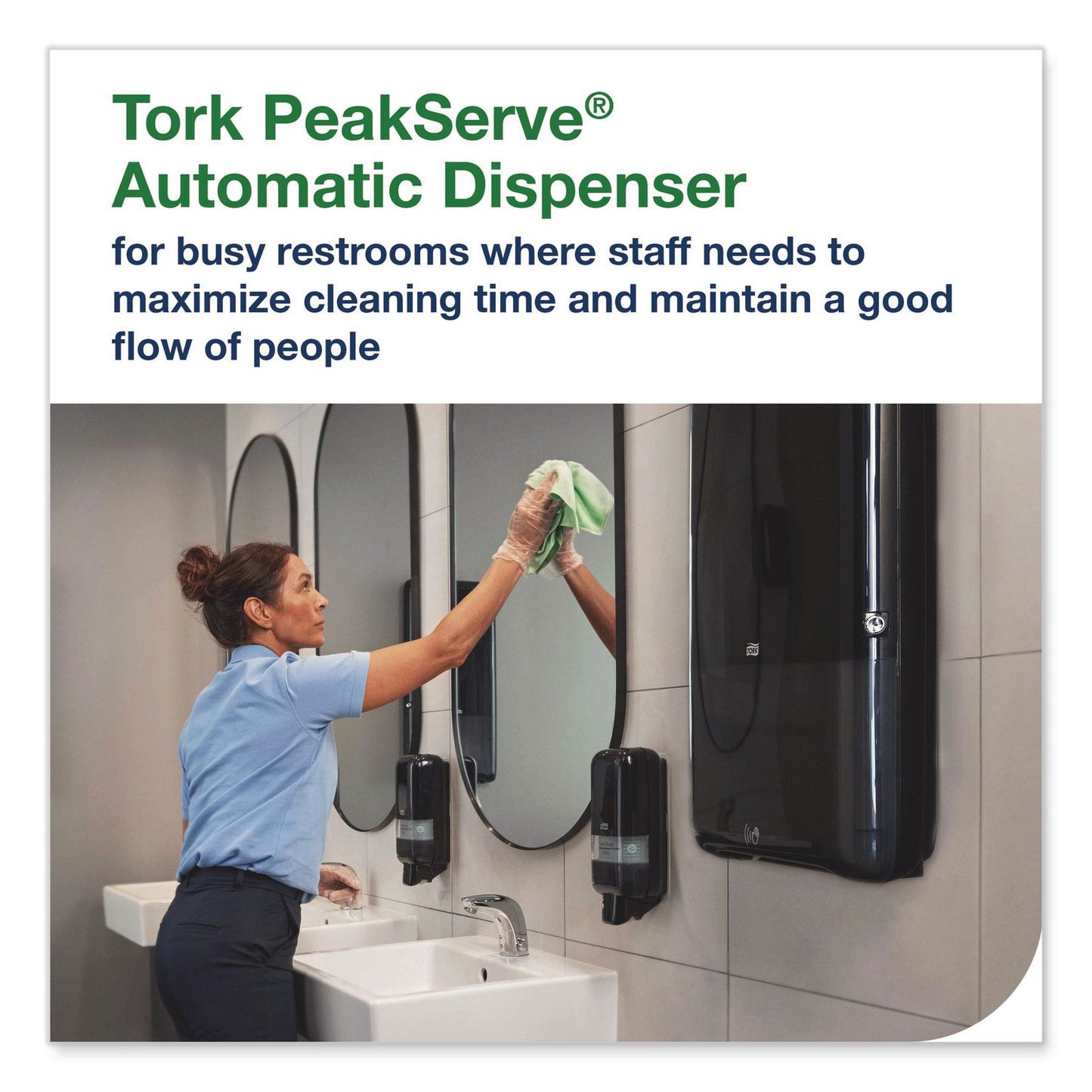 Tork® PeakServe Automatic Continuous Paper Hand Towel Dispenser, 14.47 x 4.04 x 25.15, White (TRK552540)