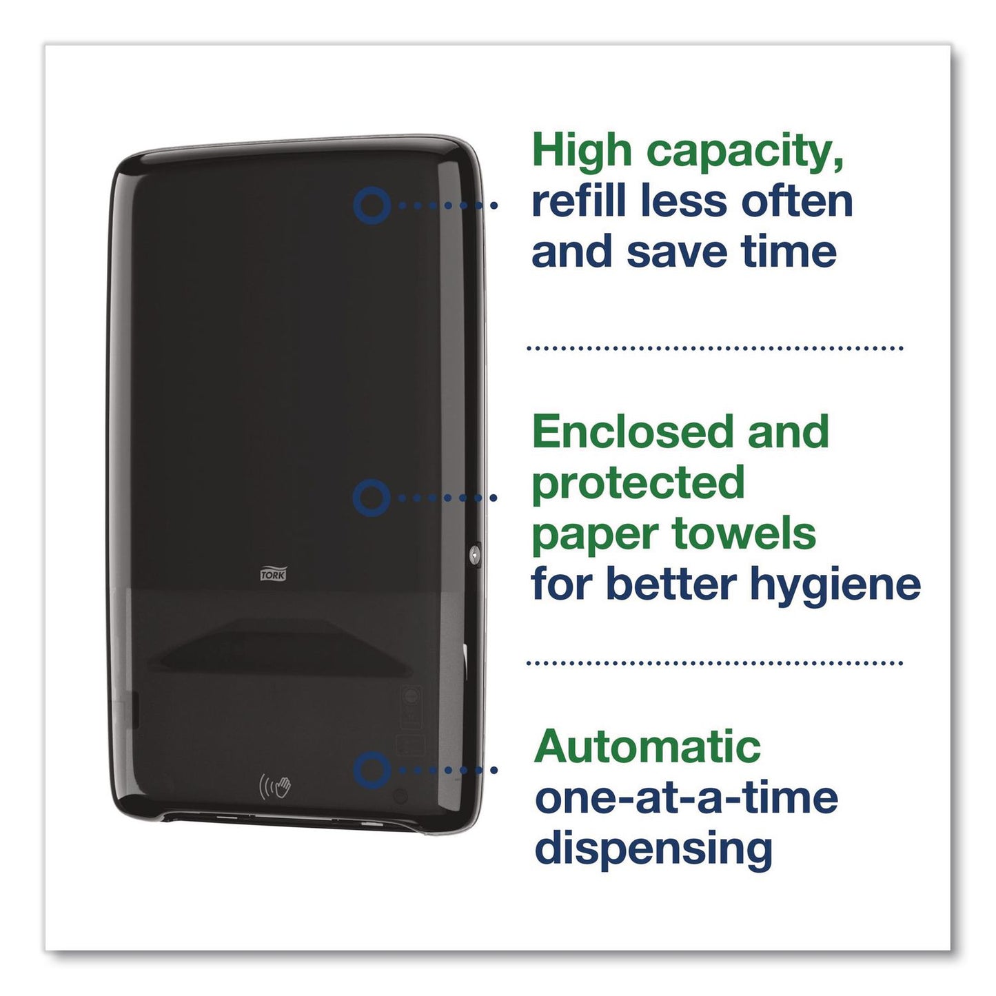 Tork® PeakServe Automatic Continuous Paper Hand Towel Dispenser, 14.47 x 4.04 x 25.15, Black (TRK552548)