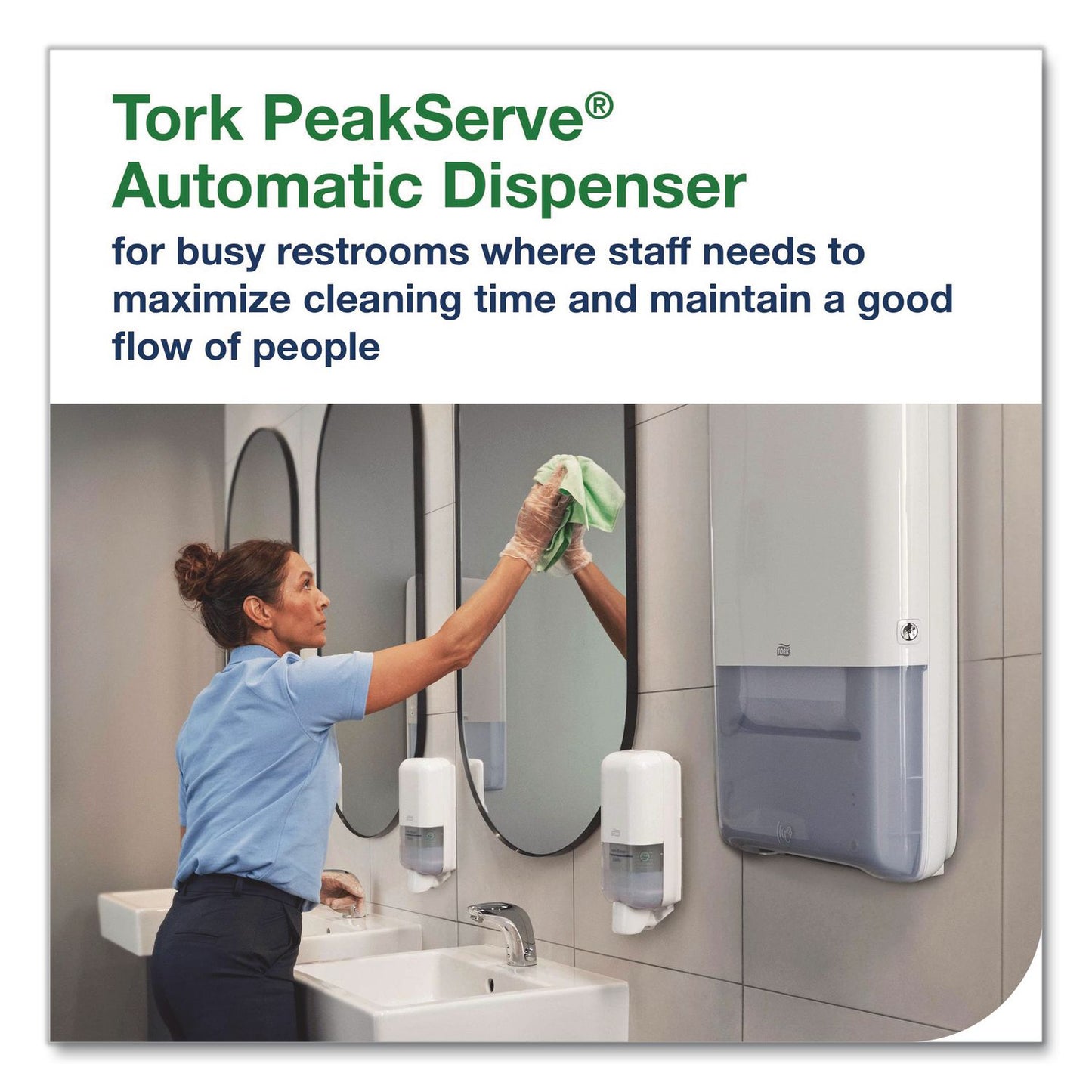 Tork® PeakServe Automatic Continuous Paper Hand Towel Dispenser, 14.47 x 4.04 x 25.15, Black (TRK552548)
