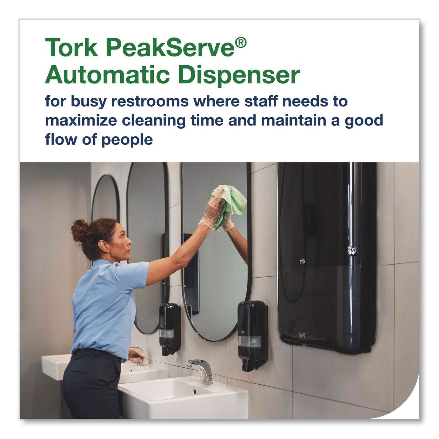 Tork® PeakServe Automatic Continuous Paper Hand Towel Dispenser, 14.47 x 4.04 x 25.15, Black (TRK552548)