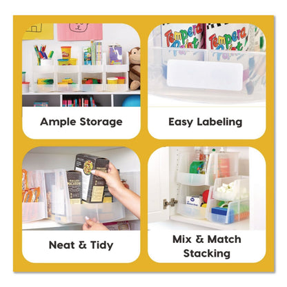 IRIS Stackable Plastic Storage Bin. Medium, 1.6 qt, 6 x 11 x 5, Clear (IRS200528)