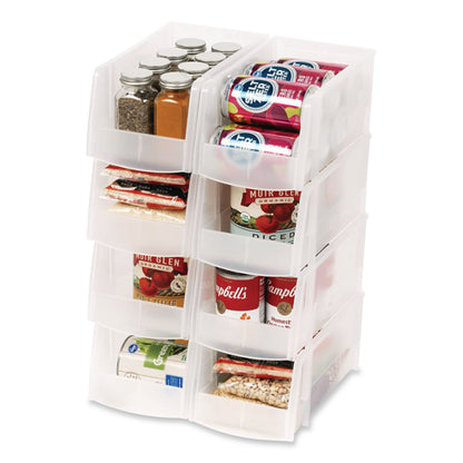 IRIS Stackable Plastic Storage Bin. Medium, 1.6 qt, 6 x 11 x 5, Clear (IRS200528)