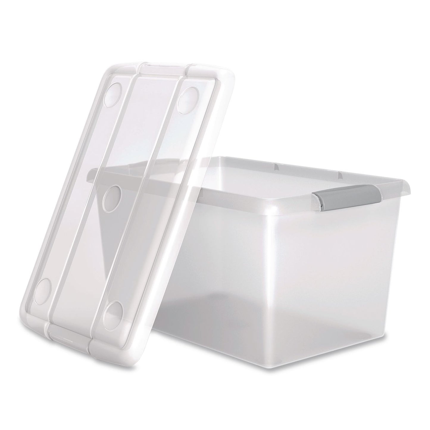 IRIS Store and Slide Latching Lid Storage Bin, 61 qt, 15.55 x 23.42 x 12.99, Clear (IRS270017)