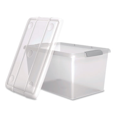 IRIS Store and Slide Latching Lid Storage Bin, 61 qt, 15.55 x 23.42 x 12.99, Clear (IRS270017)