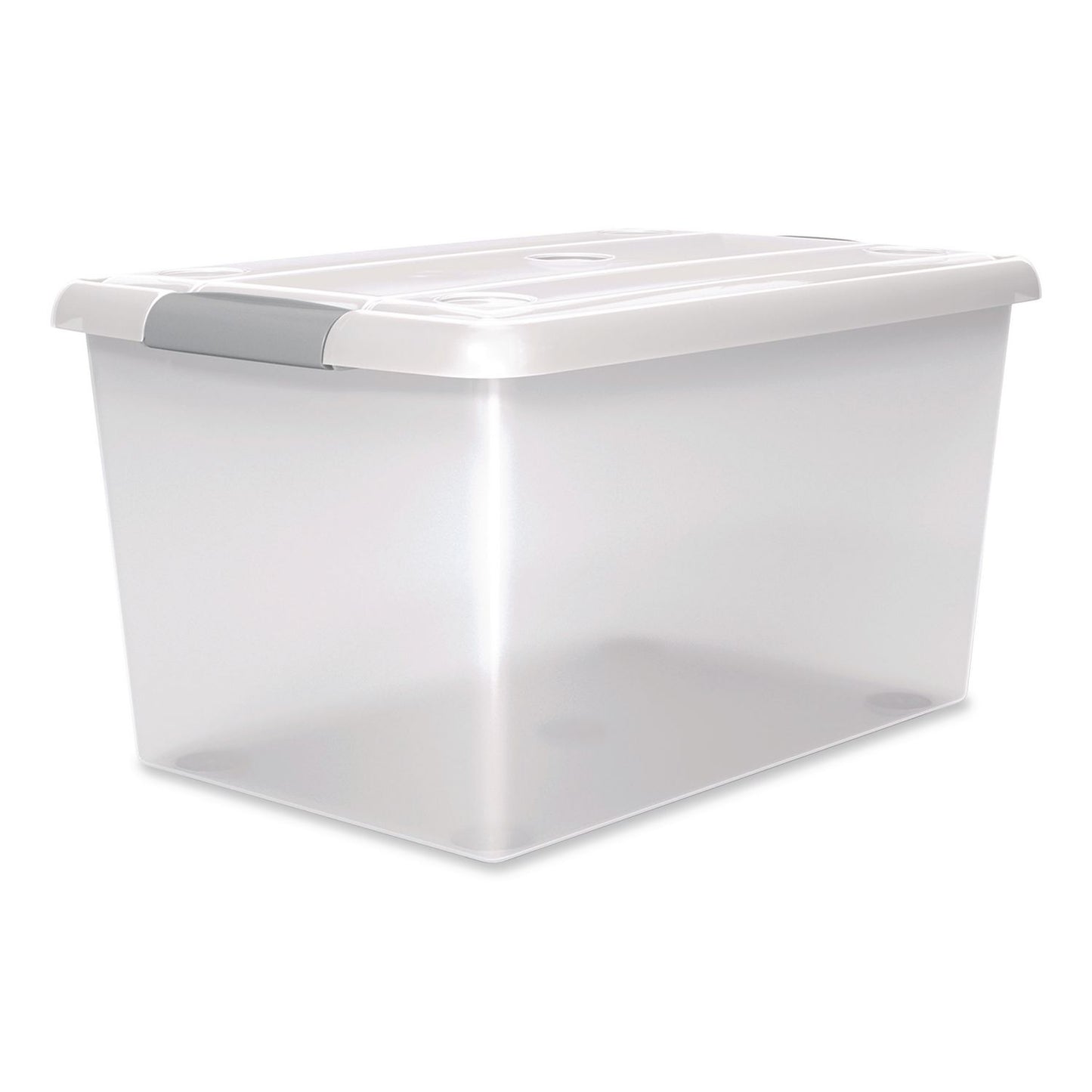IRIS Store and Slide Latching Lid Storage Bin, 61 qt, 15.55 x 23.42 x 12.99, Clear (IRS270017)