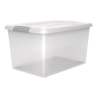 IRIS Store and Slide Latching Lid Storage Bin, 61 qt, 15.55 x 23.42 x 12.99, Clear (IRS270017)