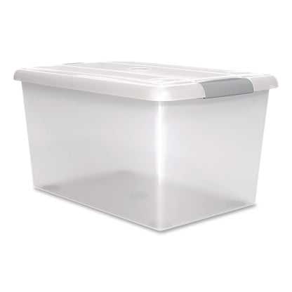 IRIS Store and Slide Latching Lid Storage Bin, 61 qt, 15.55 x 23.42 x 12.99, Clear (IRS270017)