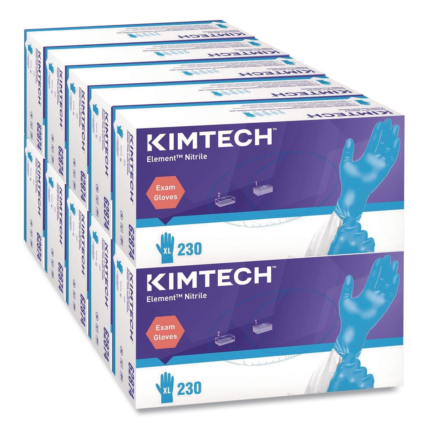 Kimtech™ Element Nitrile Exam Gloves, Powder-Free, AQL 1.5, X-Large, 3.2 mil Thick, 9.3" Long, Blue, 230/Box, 10 Boxes/Carton (ANS62874)