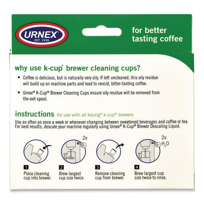 Urnex® CleanCup Coffee Pod Brewer Cleaning Cups, 0.25 oz Cup, 5/Pack (URN70135)