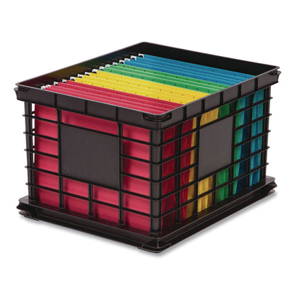 IRIS File Storage Durable Plastic Crate, 13.87 x 16.87 x 11.5, Black (IRS270010200309)