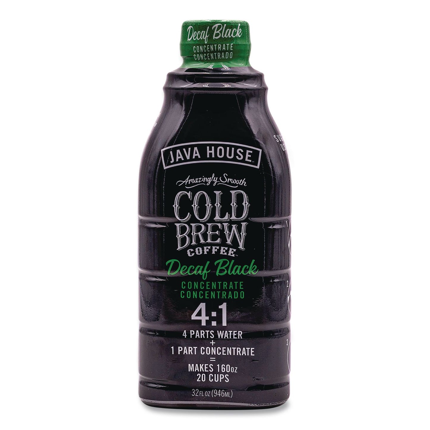 Java House® Cold Brew Coffee Concentrate, Decaf Black, 32 oz Bottle (JVHHFP01809)