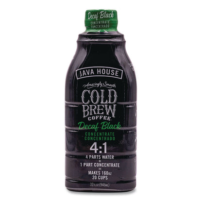 Java House® Cold Brew Coffee Concentrate, Decaf Black, 32 oz Bottle (JVHHFP01809)