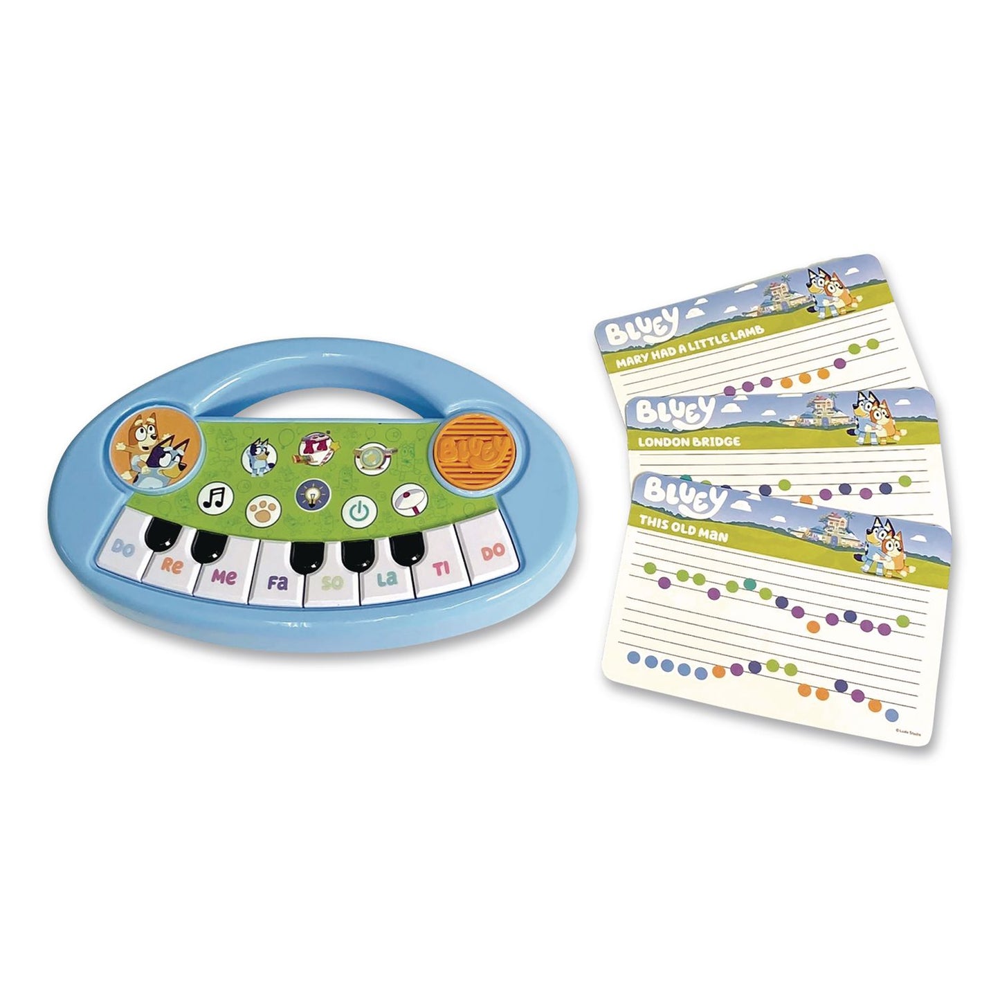 Bluey Music Time Band Electric Piano, Ages 3 and Up, Blue/Green/White (LTP18001)