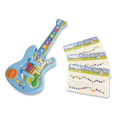 Bluey Music Time Band Electronic Guitar, Ages 3 and Up, Blue/Orange/Green (LTP18002)