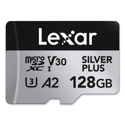 Lexar™ Professional SILVER Series SDXC Memory Card, 205MB/s Read Speeds and 150MB/s Write Speeds, UHS-I V30 U1 Class 10, 128 GB (LXRLSDSIPL128GB)