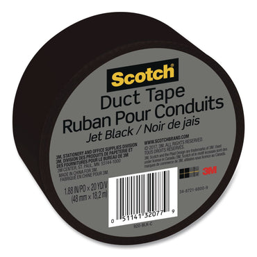 Scotch® Duct Tape, 3" Core, 1.88" x 20 yds, Jet Black (MMM920BLKC)
