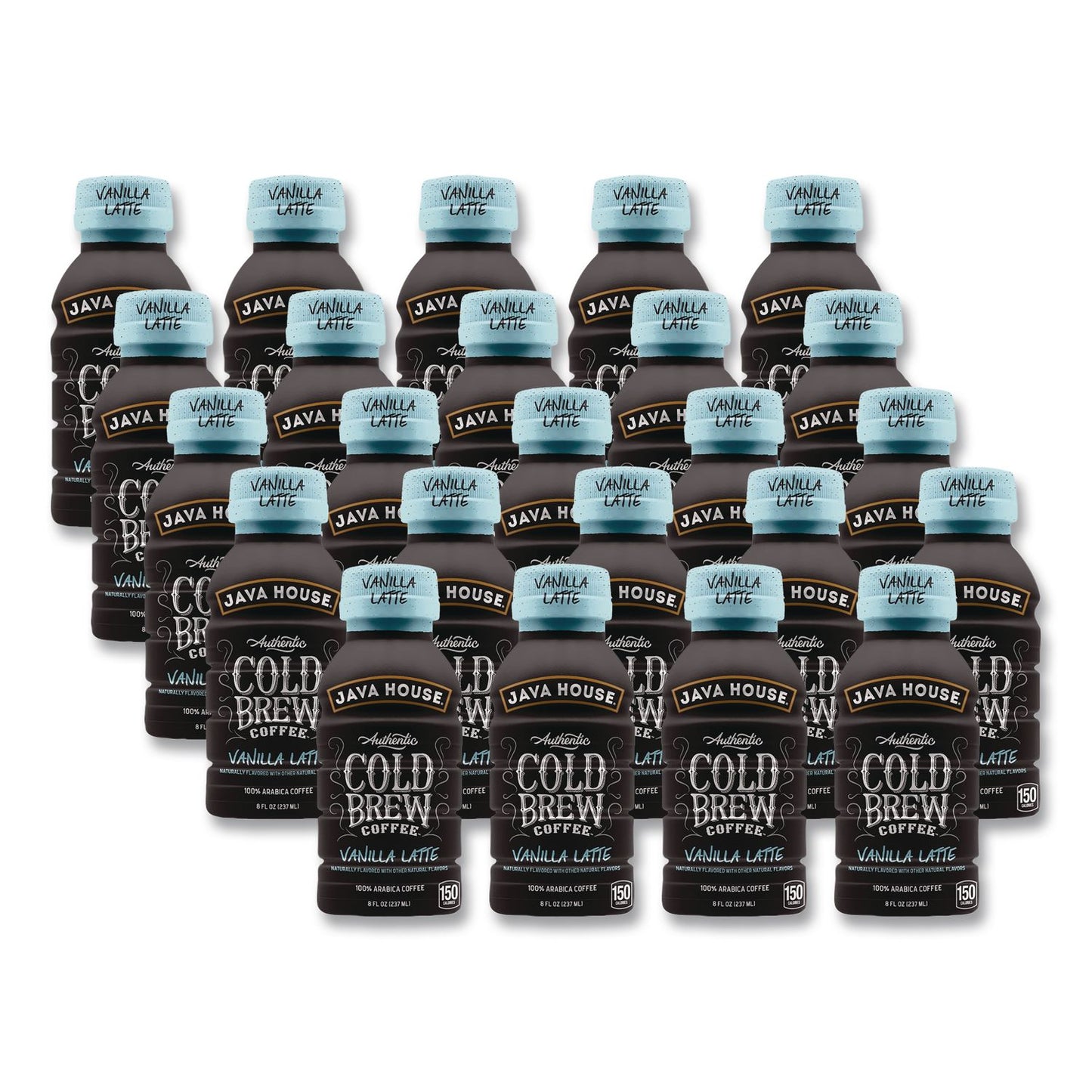 Java House® Cold Brew Coffee, Vanilla Latte, 8 oz Bottle, 24/Carton (JVHHFP01785)