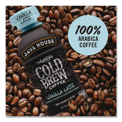 Java House® Cold Brew Coffee, Vanilla Latte, 8 oz Bottle, 24/Carton (JVHHFP01785)