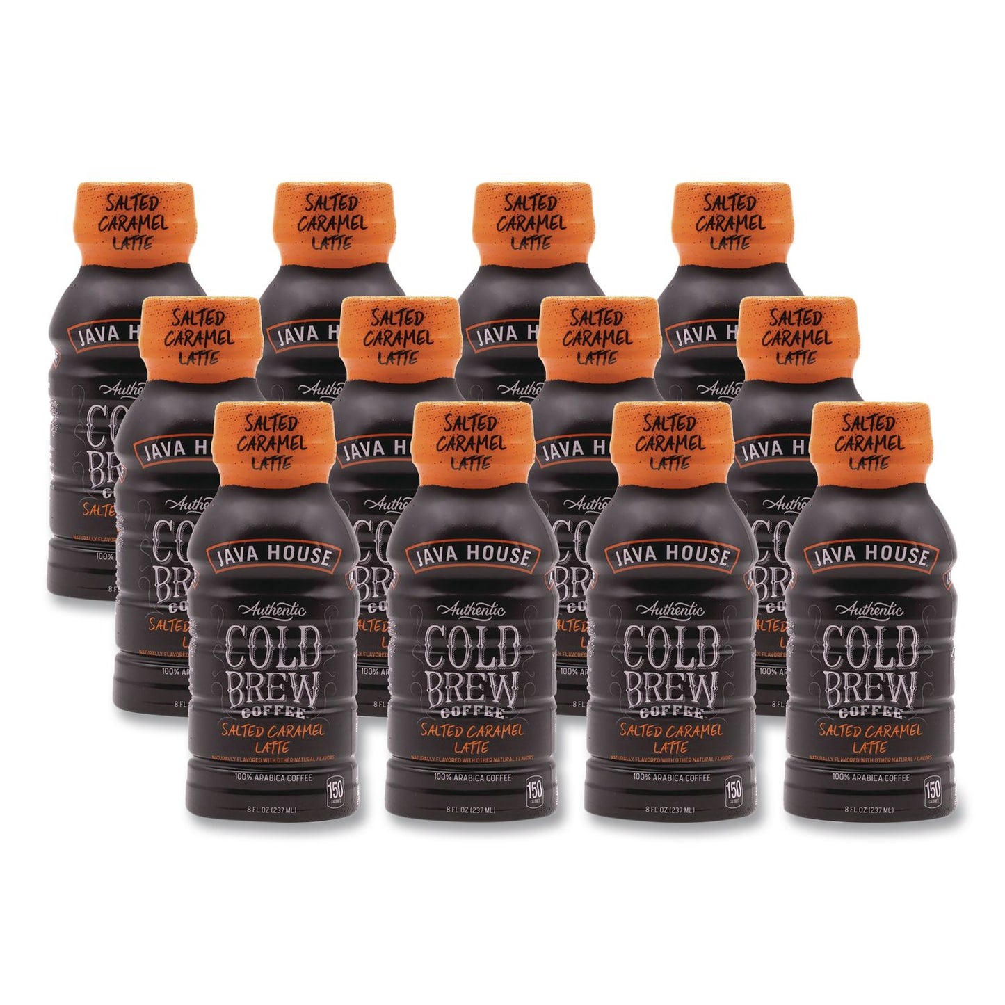 Java House® Cold Brew Coffee, Salted Caramel Latte, 8 oz Bottle, 12/Carton (JVHHFP01804)