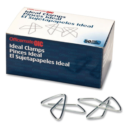 Officemate OIC Ideal Butterfly Clamps, #2, Silver, 50/Box (OIC378812)