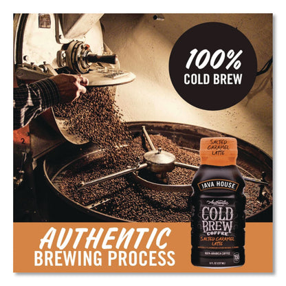 Java House® Cold Brew Coffee, Salted Caramel Latte, 8 oz Bottle, 12/Carton (JVHHFP01804)