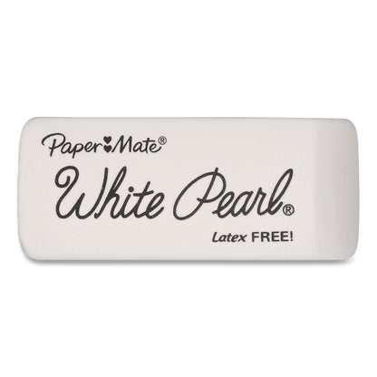 Paper Mate® White Pearl Latex-Free Plastic Eraser, For Pencil Marks, Rectangular Block, White, 3/Pack (PAP70624)