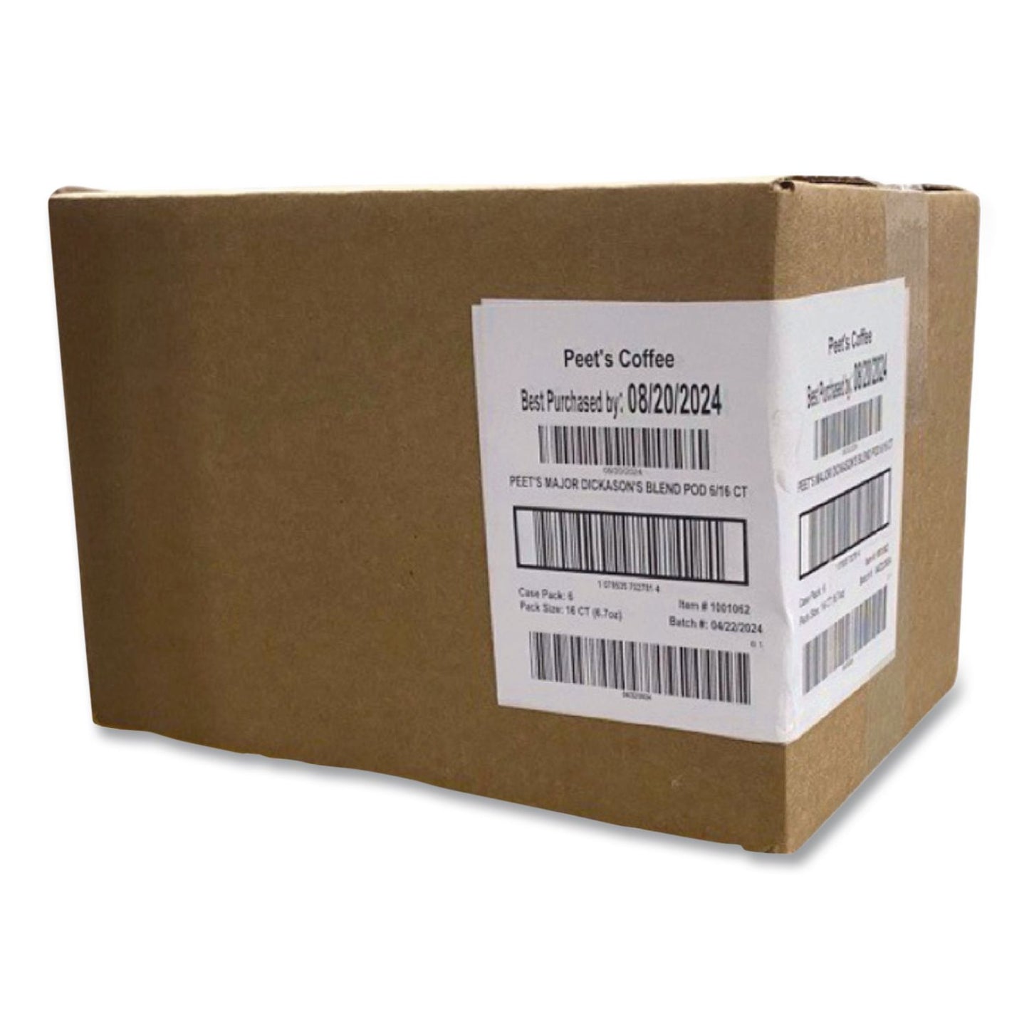 Peet's Coffee & Tea® Major Dickason's Blend Coffee Pods, Dark Roast, 16/Box, 6 Boxes/Carton (PEEPCE02781)