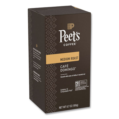 Peet's Coffee & Tea® Cafe Domingo Soft Pods, 16/ Box, 6 Boxes/Carton (PEEPCE02782)