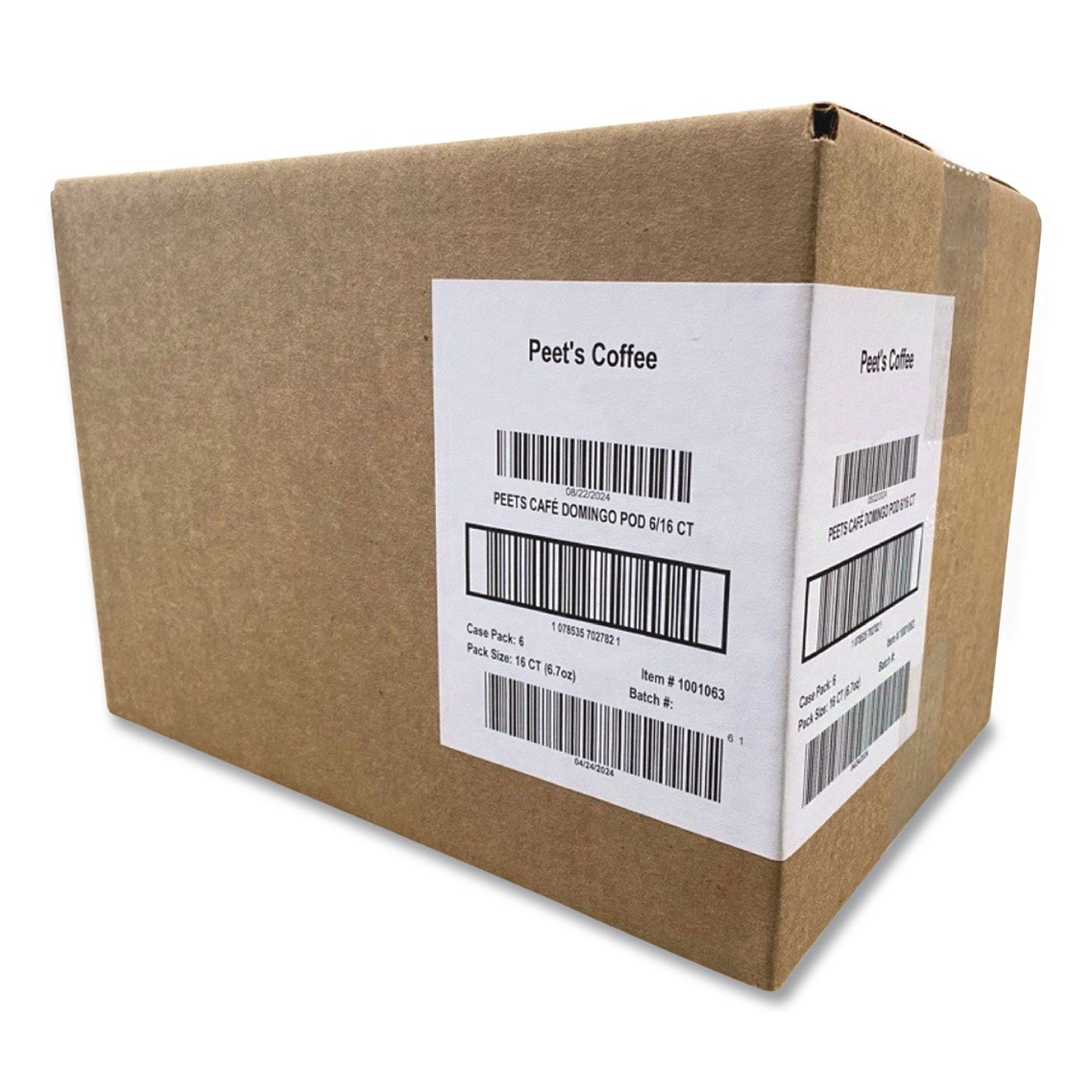 Peet's Coffee & Tea® Cafe Domingo Soft Pods, 16/ Box, 6 Boxes/Carton (PEEPCE02782)