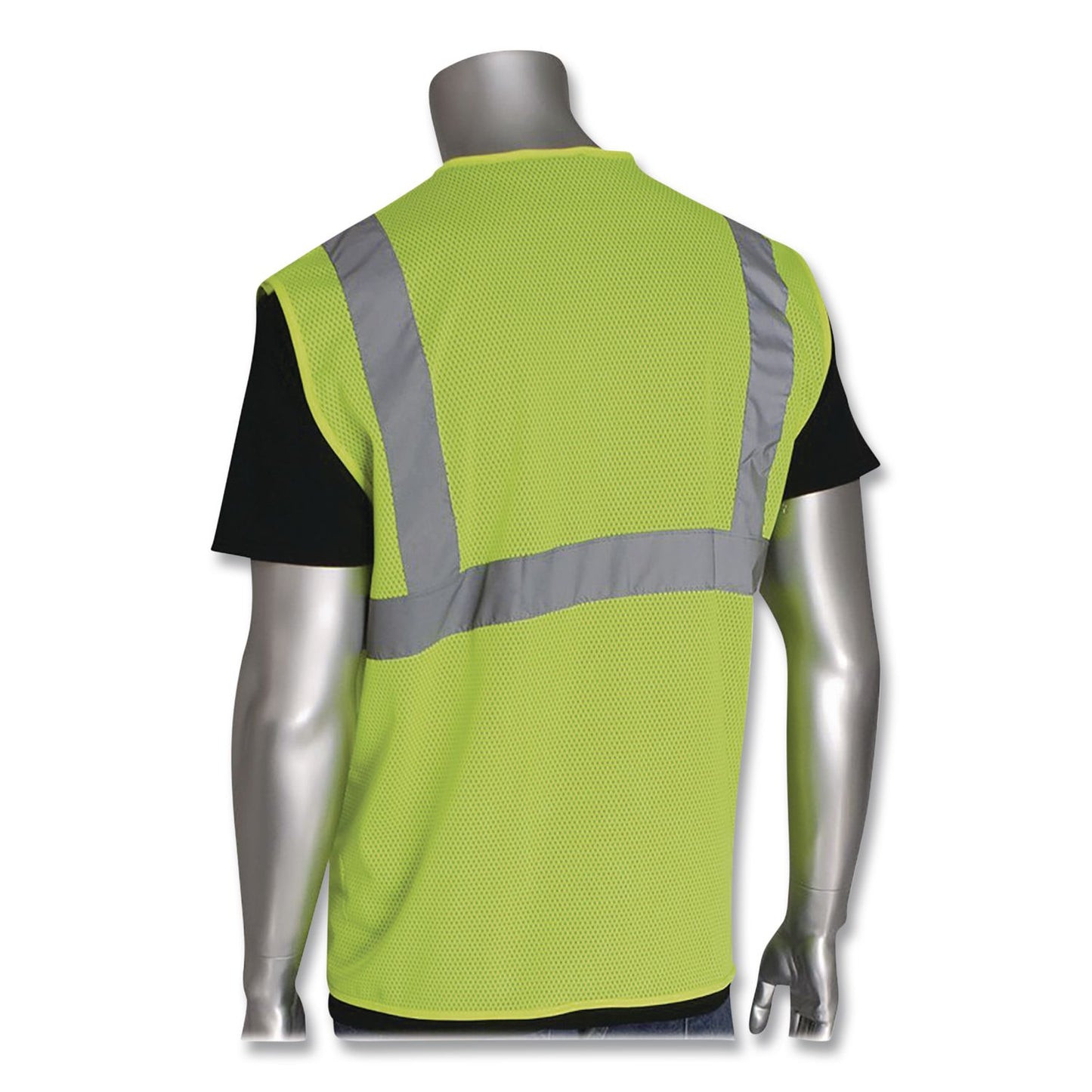 PIP ANSI Class 2 Hook and Loop Safety Vest, Large, Lime (PID302MVGLYL)