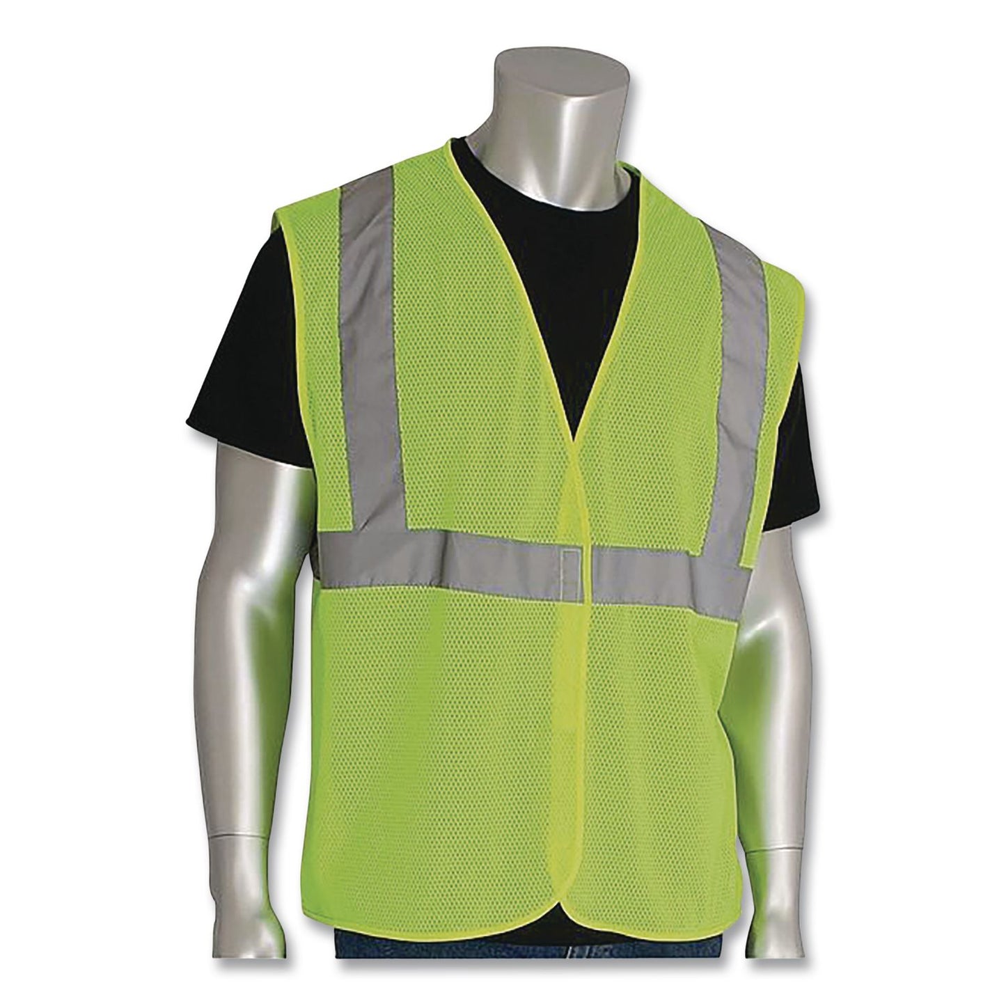 PIP ANSI Class 2 Hook and Loop Safety Vest, Medium, Lime (PID302MVGLYM)