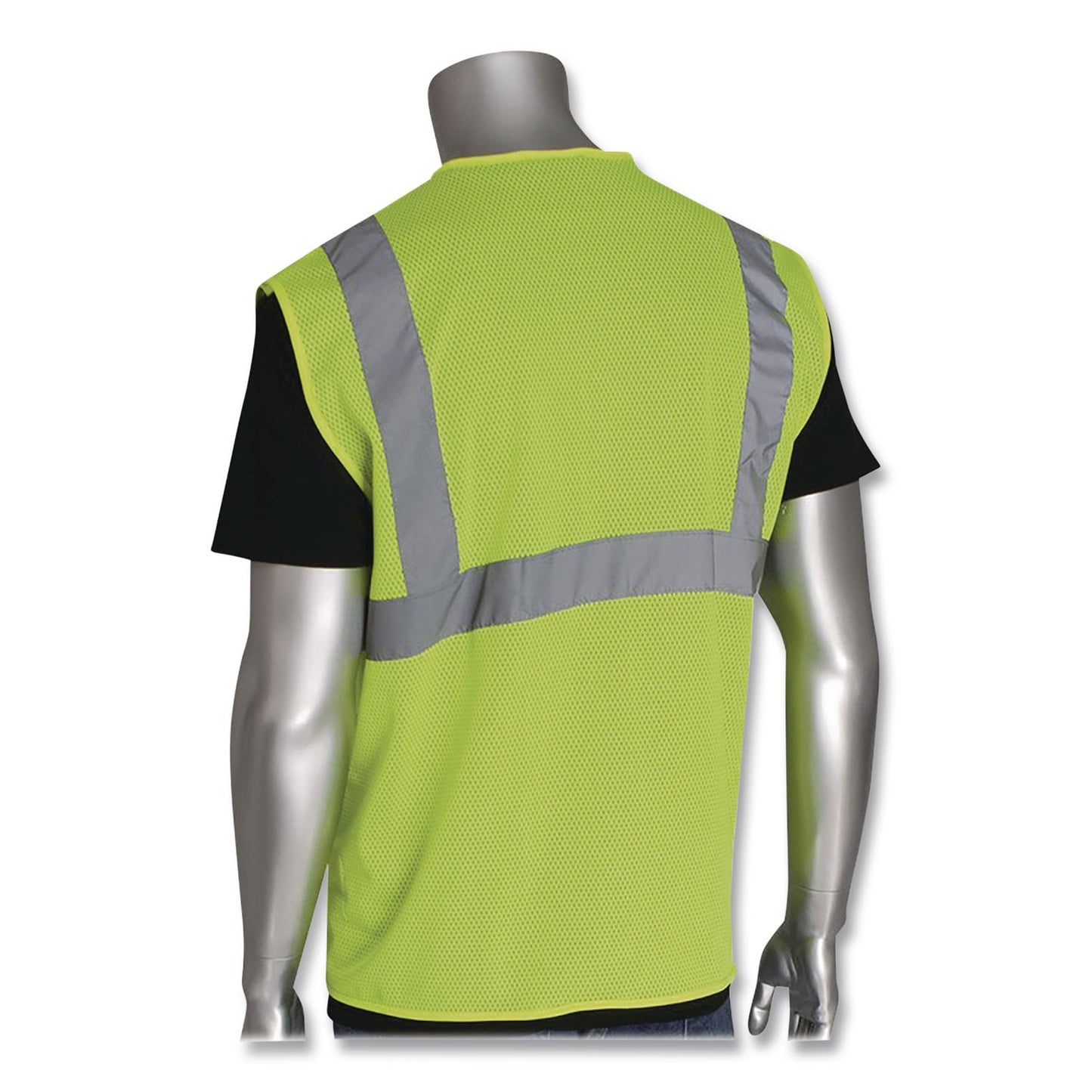 PIP ANSI Class 2 Hook and Loop Safety Vest, Medium, Lime (PID302MVGLYM)