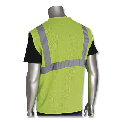 PIP ANSI Class 2 Hook and Loop Safety Vest, Medium, Lime (PID302MVGLYM)