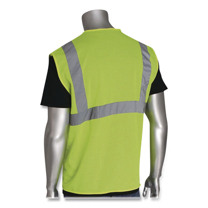 PIP ANSI Class 2 Hook and Loop Safety Vest, X-Large, Lime (PID302MVGLYXL)