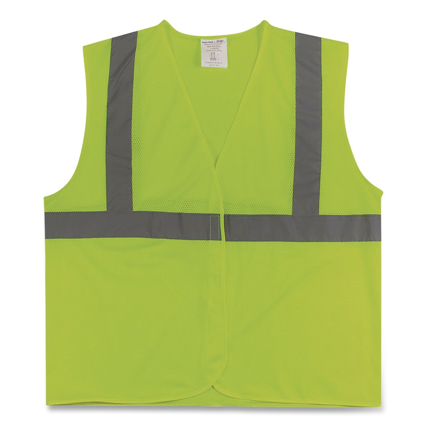 PIP ANSI Class 2 Hook and Loop Safety Vest, X-Large, Lime (PID302MVGLYXL)