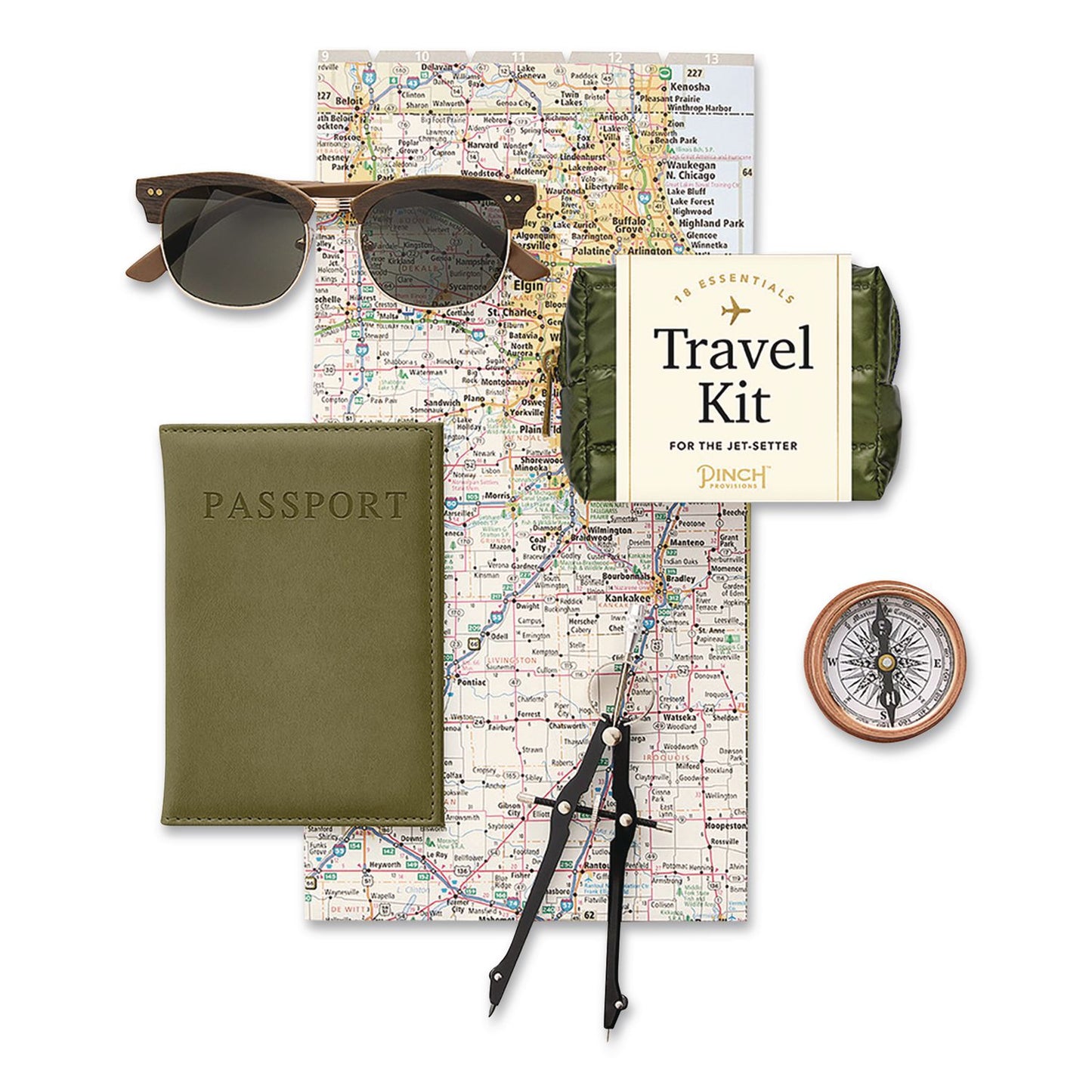 Pinch Provisions™ Travel Comfort Set, 18 Pieces, Green (PNVRAVEL1PUFGRN)
