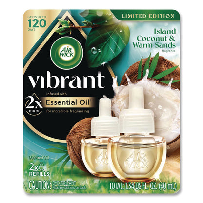 Air Wick® Vibrant Scented Oil Warmer Refill, Island Coconut and Warm Sands, 0.67 oz, 2/Pack (RAC6233801050)