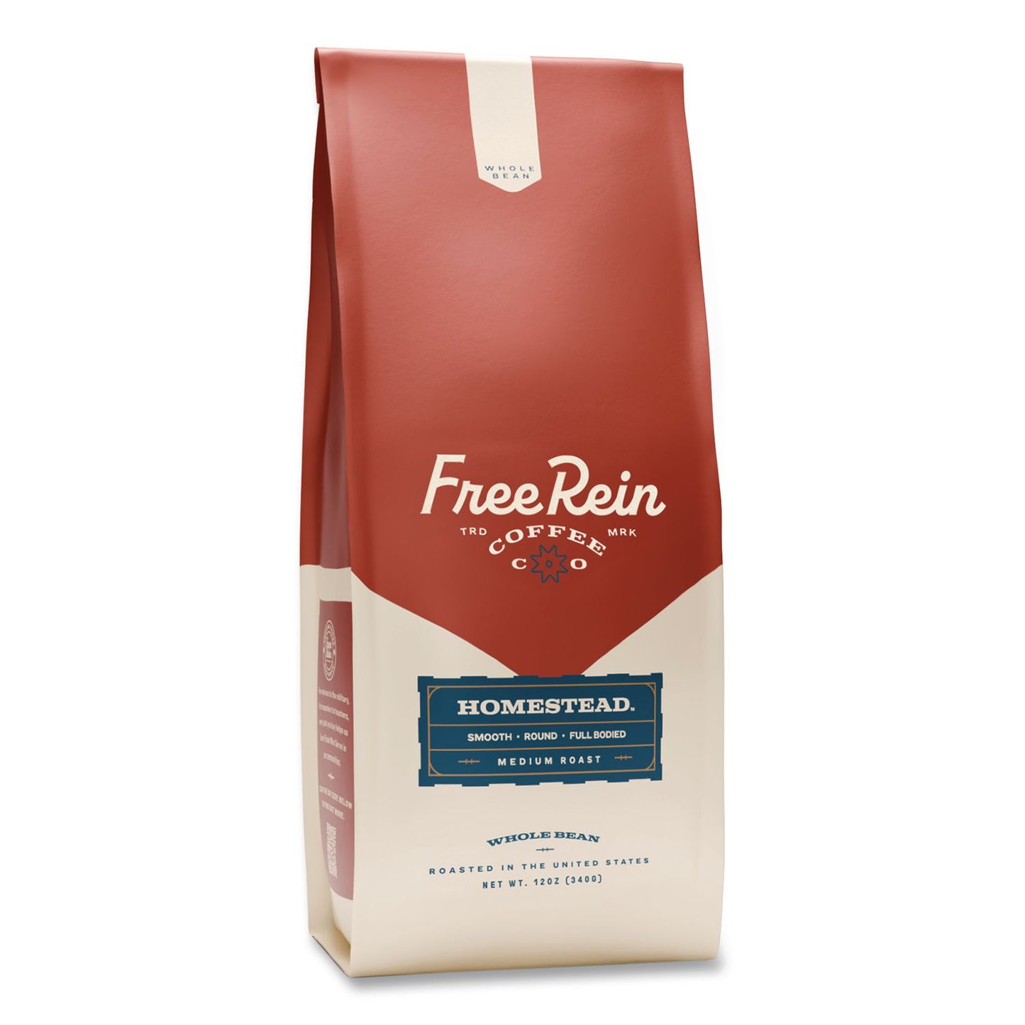 Free Rein Whole Bean Coffee, Homestead, 12 oz Bag (RENFRE36401)