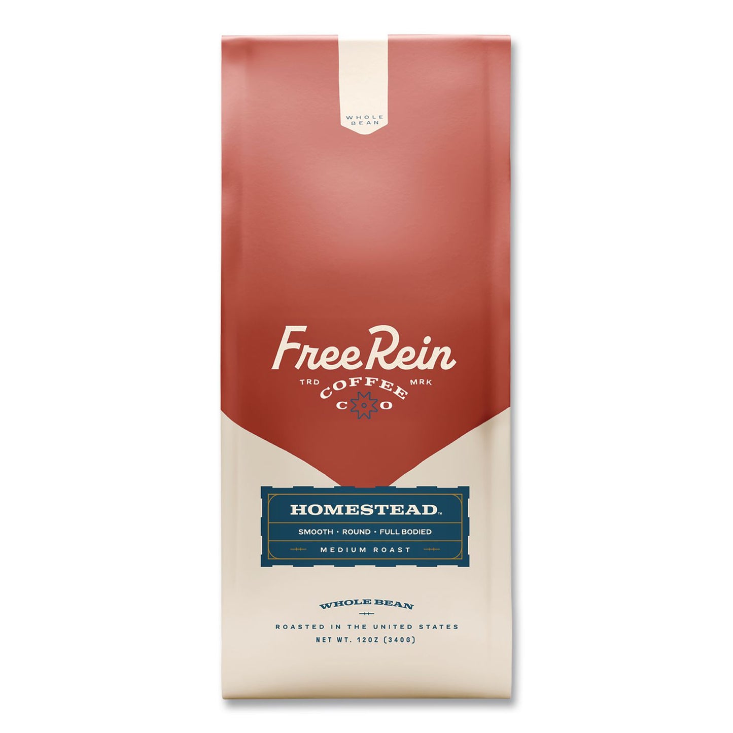 Free Rein Whole Bean Coffee, Homestead, 12 oz Bag (RENFRE36401)