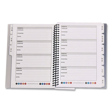 RE-Focus The Creative Office Pocket-Size Password Keeper Log Book, User-Name/Password Format, White/Purple Cover, (60) 7 x 5.5 Sheets (RFCSMPRPLPWBOOK)