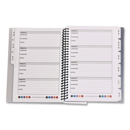 RE-Focus The Creative Office Pocket-Size Password Keeper Log Book, User-Name/Password Format, White/Purple Cover, (60) 7 x 5.5 Sheets (RFCSMPRPLPWBOOK)