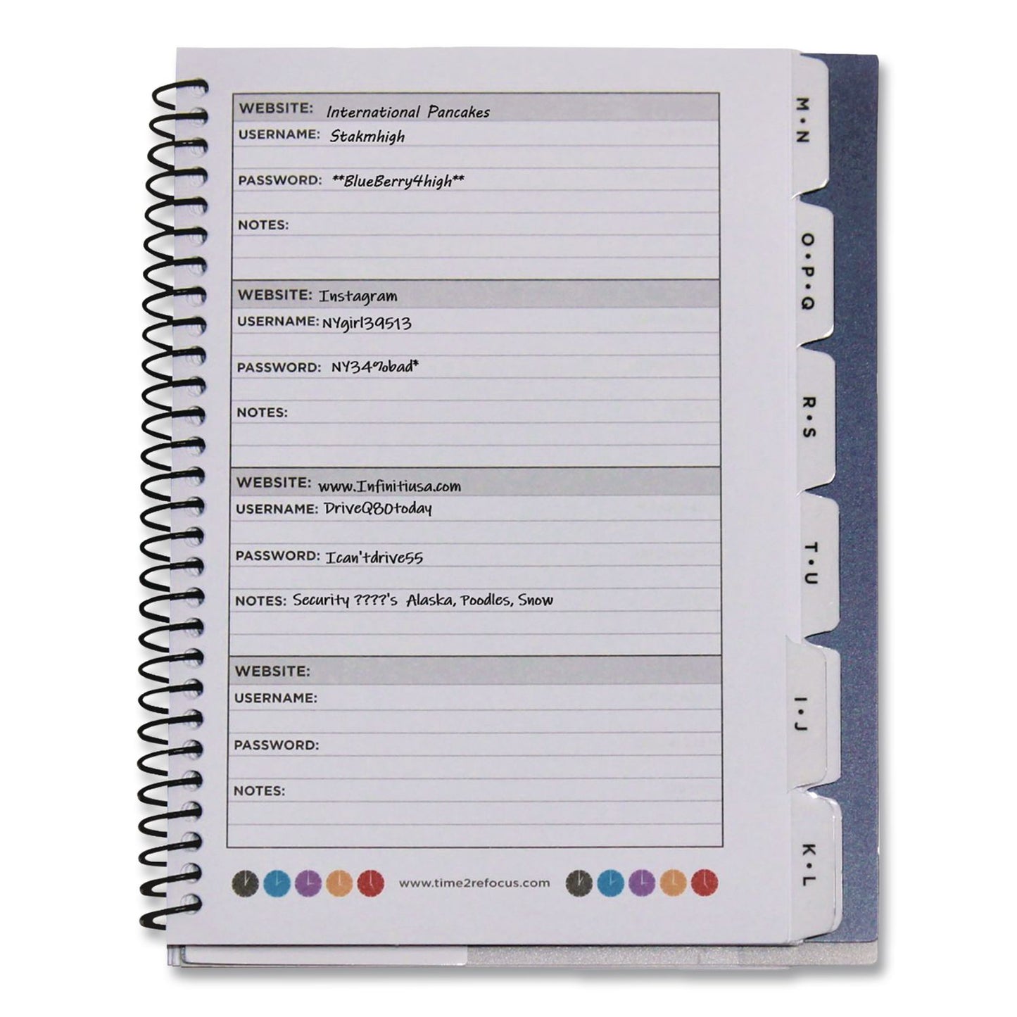 RE-Focus The Creative Office Pocket-Size Password Keeper Log Book, User-Name/Password Format, White/Purple Cover, (60) 7 x 5.5 Sheets (RFCSMPRPLPWBOOK)