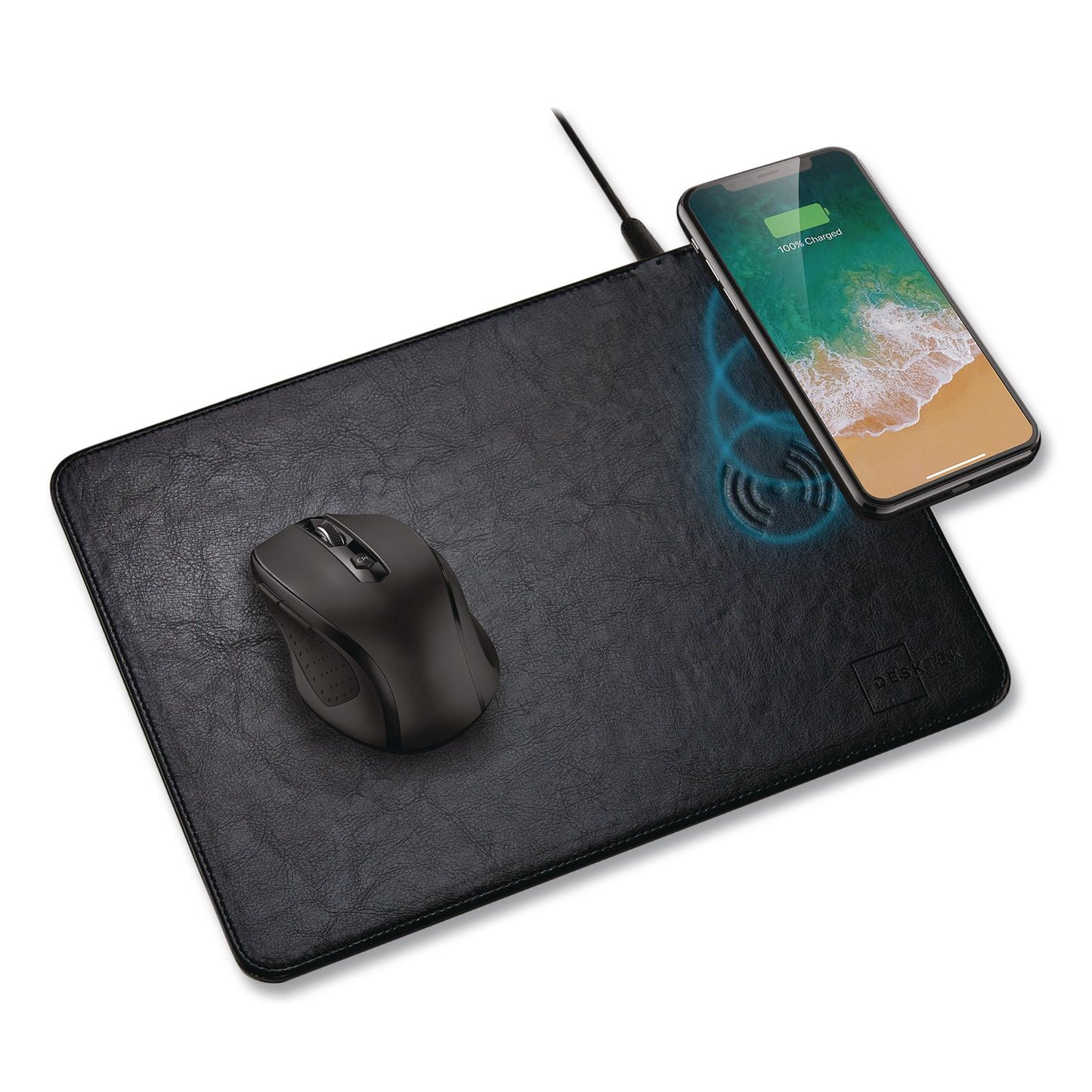 Vivitar® DeskTek TapCharge Mousepad, Qi Wireless Charging, Black (SKXTEK8047)